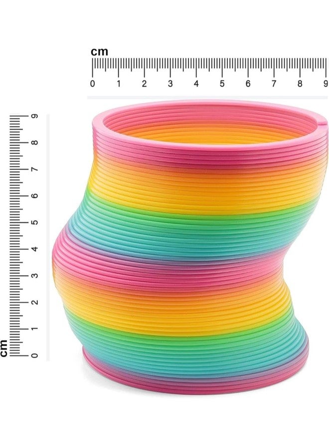 FULLFILLS Rainbow Circle Folding Plastic Spring Coil Toy Colorful Slinky Big Size (Pack of 3 pcs) - Image 2
